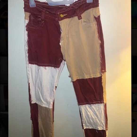 Pastel Patchwork Denim Boyfriend Jeans - Picture 2 of 3